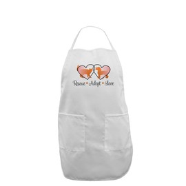 TooLoud Rescue Adopt Love Adult Apron - White - One-Size