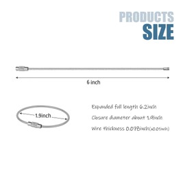 SimautHawk 8 Pack 6 inches Key Chain, Coated Wire Keychain Cable Stainless for Luggage Tags Kitchen Utensils Reuse(8 Silver, 6 inch)