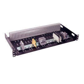IRP20123S11 1U Rackmount DIN Rail Shelf with PVC Wire Duct Design for Industrial Standard 19 inch Relay or 4 Post Server Rack