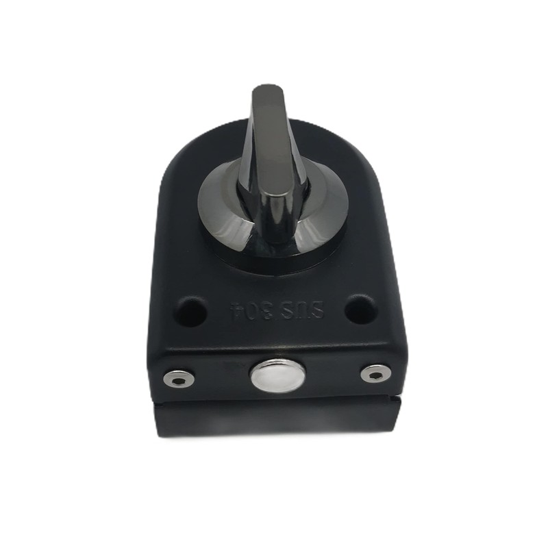 Ranbo Frameless Swinging Door Floor Bolt Lock, No-Drill, 304 Stainless