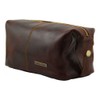 Tuscany Leather Mens Wash Bag – Dark Brown