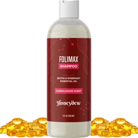 Folimax Biotin Shampoo for Thinning Hair - Volumizing Biotin Shampoo for Men & Women's Fine and Thin Hair with Zinc & Rosemary Oil - Color Safe Vegan Sulfate Silicone & Paraben Free (Sandalwood Scent)