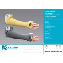 Kezzled- Protective Arm Sleeves with Thumbhole, Cut/Scratch/Heat Resistant Arm sleeves with UV Protectors Abrasion Safety for Garden Kitchen Work – Yellow-18Inches Made with Kevlar by DuPont