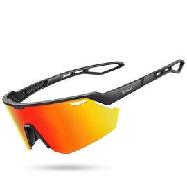 Lamicall Polarized Cycling Sunglasses for Men Women - [24g Ultra-Light] UV400 Protection Sports Glasses for Running Driving Hiking Ski with TR90 Frame, Adjustable Nose Pad & Bendable Temples - Orange