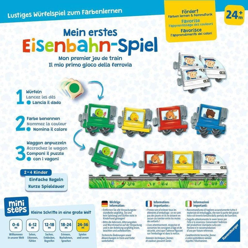 Ravensburger ministeps 4187 My First Railway Game, First Dice and