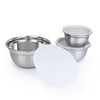 Luminuxe 3-Piece Stainless Steel Mixing Bowl Set with Lids –
