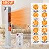 1500W Oscillating Ceramic Tower Space Heater 3D Flame Portable Electric