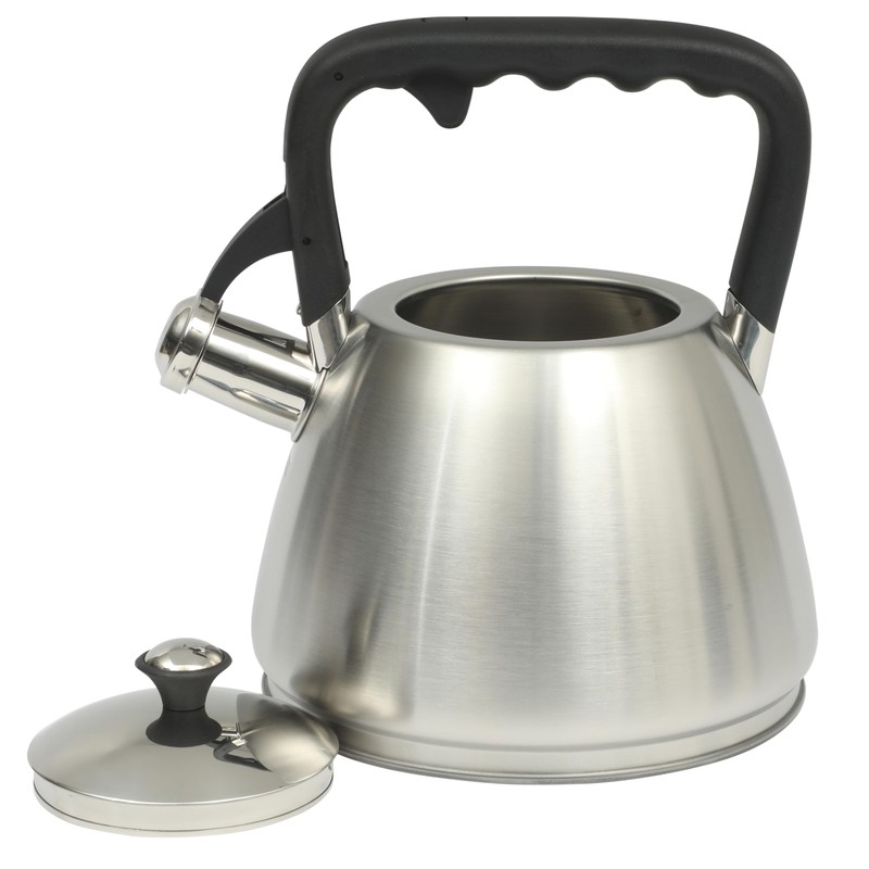 Mr. Coffee Armidale 2.5QT Whistling Tea Kettle, Large Brushed Stainless