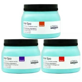 L'Oréal [로레알] NEW 헤어스파 크림바스 490ml (3가지타입 선택) / 너리싱 스무딩 리페어링 크림바스/헤어팩 두피팩 [스무딩 크림바스] [L'Oreal] NEW Hair Spa Cream Bath 490ml (Choose from 3 types) / Nourishing Smoothing Repairing Cream Bath / Hair Pack Scalp Pack [Smoothing Cream Bath]