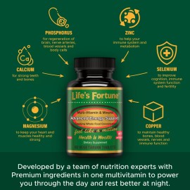 Life's Fortune Multivitamin and Mineral Advanced Energy Support - 180 Tablets