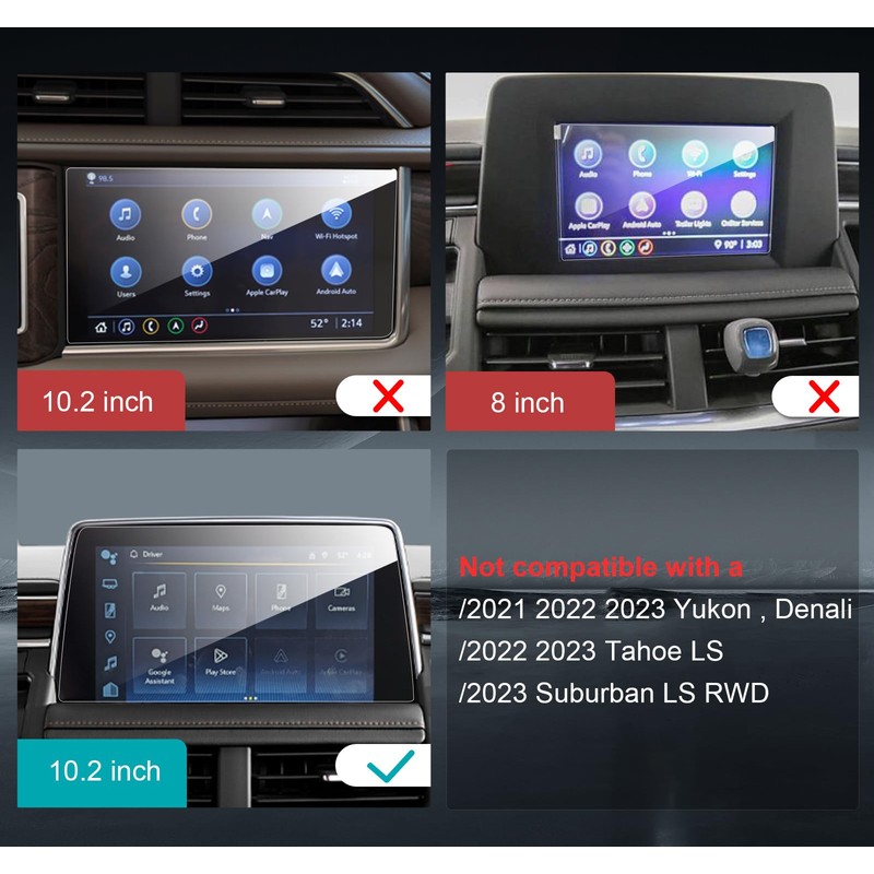 CDEFG Glass Screen Protector for 2021 2022 2023 Tahoe Suburban