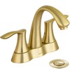 Brushed Gold Bathroom Faucet, Lava Odoro Brass 4 Inch Centerset