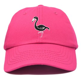 DALIX Black Flamingo Womens Dad Hat Baseball Cap Embroidered in Hot Pink
