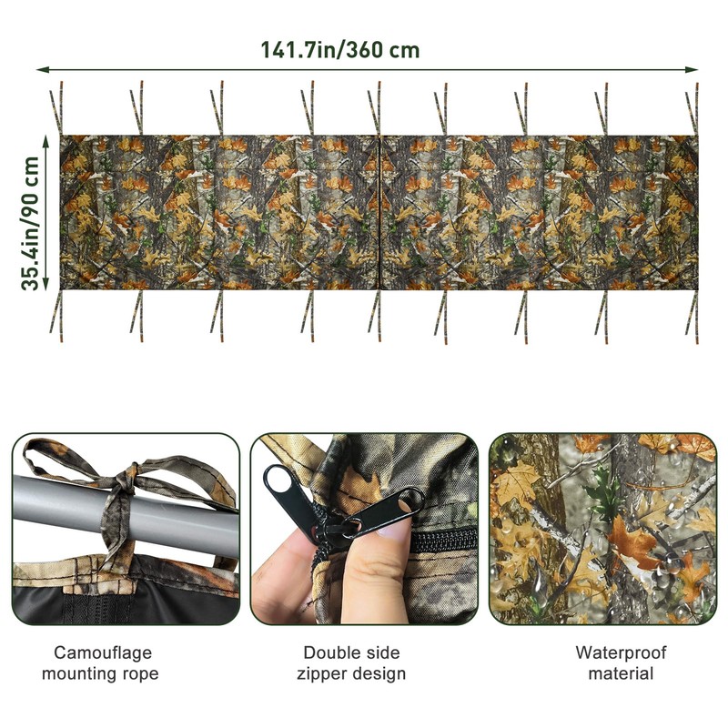Four-Sided Hunting Tree Stand Blinds Kit, 142" x 35" Large