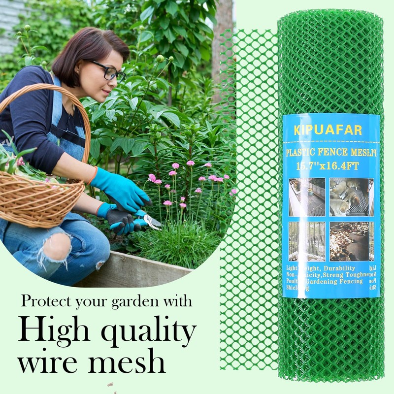 Kipuafar Plastic Wire Mesh Fence Roll - Ideal for Poultry,