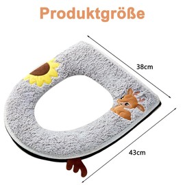 QUNXON Toilet Seat Cover, Pack of 2, Thickened Soft Toilet Cushion, Waterproof Toilet Seat Cover with Handle, with Zip, Washable Toilet Lid, for Most Toilet Seats