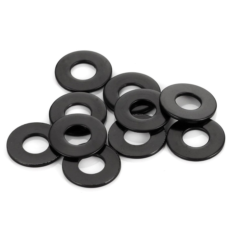 100 PCS #8 Black Flat Washer, 3/7" Outer Diameter, 304