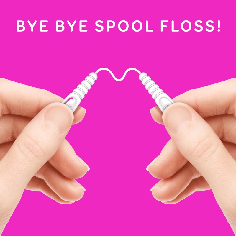 GRIN Gripper Floss, Individually Wrapped Smooth Dental Floss, 60 Count,