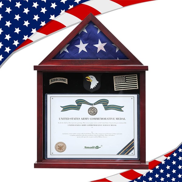 Flag Display Case Military Shadow Box Fits a Folded 3'x5'