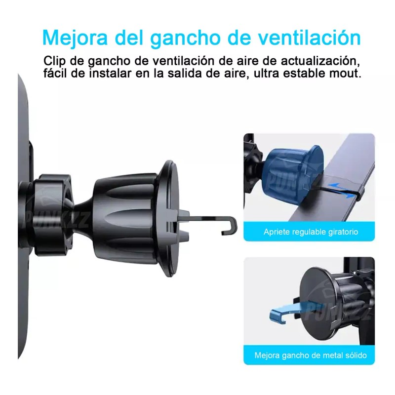 PUNKZZ Soporte Porta Celular Teléfono Para Auto Giratorio De 360º