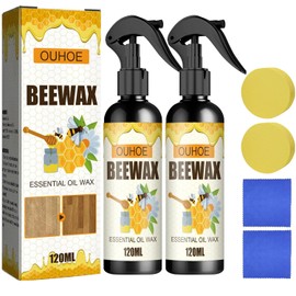 Holyarm 2PCS Natural Beeswax Spray, Beeswax Spray Cleaner, Furniture Polish,The Original Furniture Polish for living rooms,kitchens,wood furniture floors