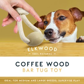 Elkwood Coffee Wood Rope Toy | Durable Rope Chew, Hypoallergenic & Natural, Calorie-Free, Sustainable Tug Toy - No Caffeine, Sugar, or Artificial Ingredients
