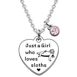JMIMO Sloth Necklace Sloth Gifts for Girls Just A Girl Who Loves Sloths