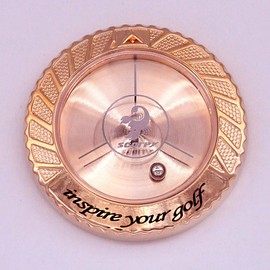 scorpy Golf Level Ball Marker with Metal Bead and Hat Clip, High Precision Putting Green Reading Aid Golf Accessories (Model Galaxy, Rose Gold)