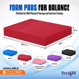 Yes4All Balance Pad, Nonslip TPE Foam Balance Pad with Upgraded Sizes - L, XL, XXL Balance Mat for Fitness, Yoga & Stability Training - Multicolor Options - L, Red