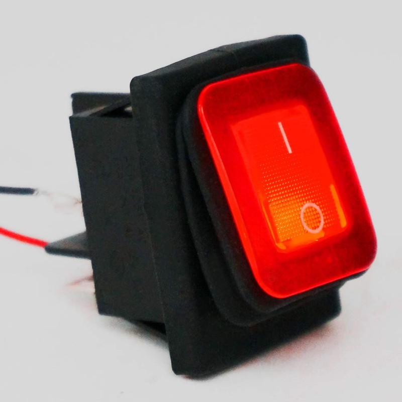 Twidec/2Pcs Waterproof DC12V Rocker Toggle Switch Red LED Light Illuminated