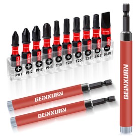 Geinxurn 3 PCS Drive Guide with Self Retracting Sleeve(5”) and 10 Pcs Screwdriver Bit, 5Inches Magnetic Drill Bit Tip Holder for Prevent Screws Shaking When Driving