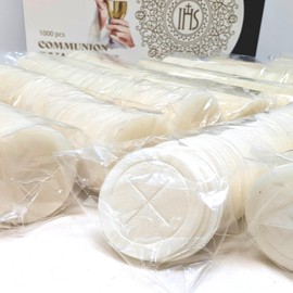 Church Communion Wafers Round with Cross Design Unleavened Eucharist Bread, 1000 Count
