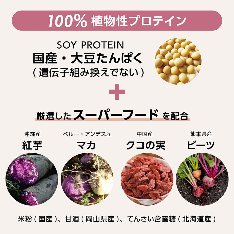 GRON Soy Protein, Superfood Blend, Made in Japan, Additive-Free, Vegan