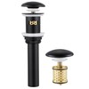 Ceramic Cap Sink Drain Strainer with Overflow, KES Black Bathroom