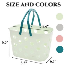 Peohud 4 Pack Portable Shower Caddy Basket, Plastic Storage Basket with Handle, Caddy Organizer Bin for Bathroom, College Dorm, Pantry, Kitchen