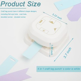 Craft Tag Punch Tag Paper Punches 4 in 1 Hole Puncher for Making Scrapbooking DIY Crafts Paper Punches (4 Shapes)