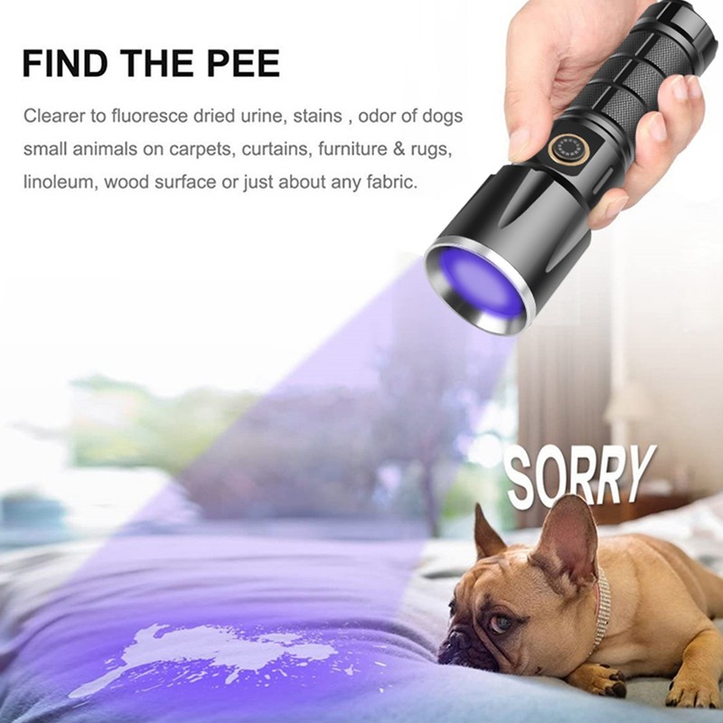UV Flashlight Black Light Flashligh 4 Core 15W for Pet