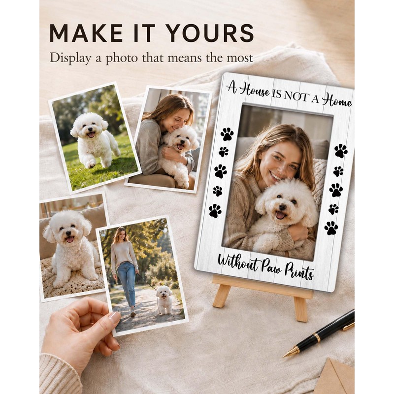 Dog Picture Frame 4×6，Dog Lovers Gift for Women