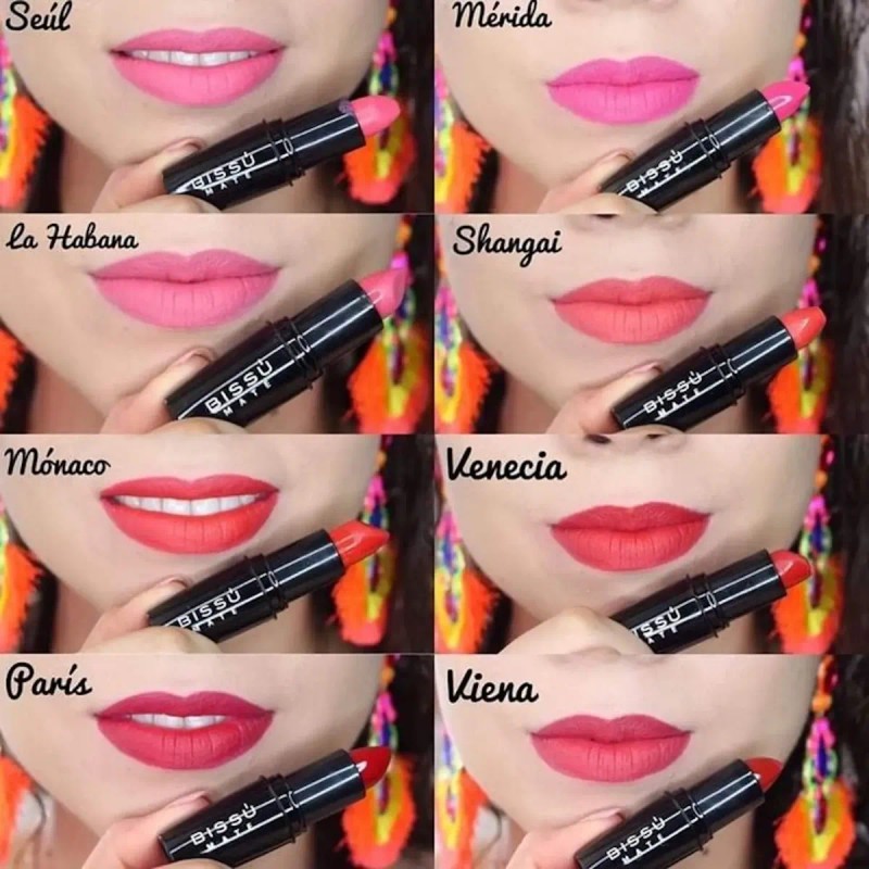Labial Mate Bissu En Barra Varios Tonos