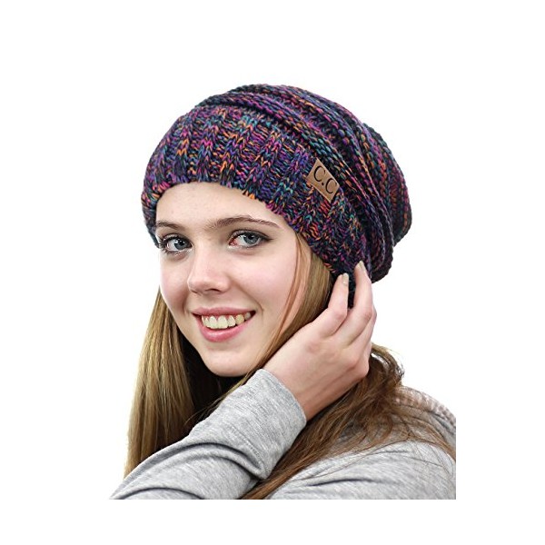 NYFASHION101 Oversized Baggy Slouchy Thick Winter Beanie Hat, Tribal Mix