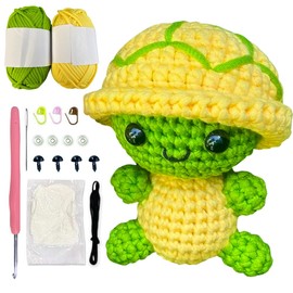 CLIUNT Häkelset für Anfänger, Häkelset Tiere, Tiere Häkeln Set mit Anleitung, Häkel-Starterset Fleshiness, Strickhandwerk Heimwerkerbedarffür Erwachsene und Kinder