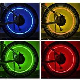 luosh Bike Tire Valve Cap,2 Pieces Skull Shape Valve Cap LED Light Wheel Tyre Lamp For Car Motorbike Bike