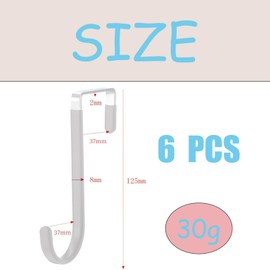 Vexquivera 6 PCS Over Door Hanger Door Hooks Rust-Proof Scratch-Proof Thickened with Single Hook Hanger Rubber Prevent Scratches Door Coat Hanger for Living Room Bathroom Bedroom Kitchen
