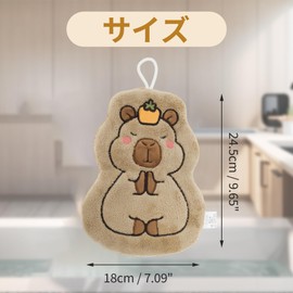 CAPASTEC Hand Towel, For Kitchen and Bathroom, Water Absorbent, Loop, Coral Fleece, Cleaning Cloth, Cute, Gift, Makes a Great Gift, Celebration, Hospitality, Quick Drying, Machine Washable, Women's