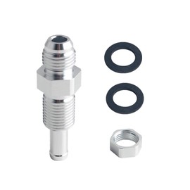 Dewhel -6AN Male Flare Bulkhead To 5/16 Hose Barb Fuel Tank Fitting Aluminum (Silver, AN6)
