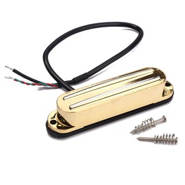 Ogdni Electric Guitar Dual Hot Rail Humbucker Pickup Single-Coil-Sized Guitar Pickup for Fender Squier ST Electric Guitar Replacement (gold)