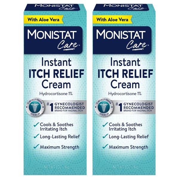MONISTAT Care Maximum Strength Instant Itch Relief Cream, 1 Ounce (Pack of 2)