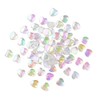 Pack of 100 Acrylic AB 8mm Clear Heart Beads