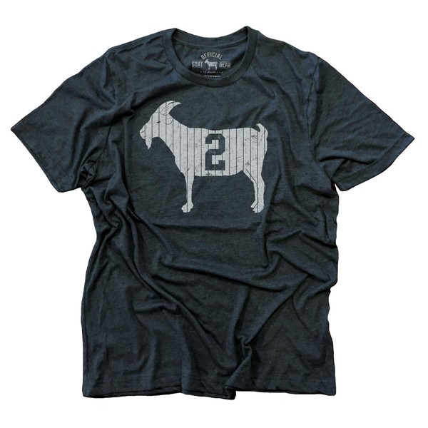 Official Goat Gear - Goat 02 - Vintage Jeter T-Shirt (Large) Navy Blue Heather
