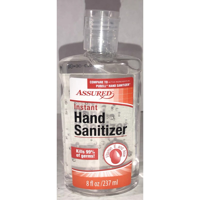 Assured Hand Sanitizer Gel-Kills 99% Germs-1ea 8oz Blt-SHIPS N 24